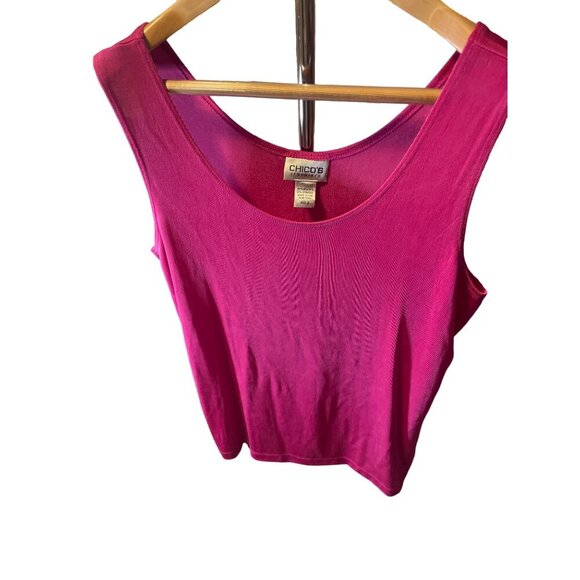 Chico's Travelers NWT Pink Sleeveless Deep Scoop Neck Top SZ Large - Picture 4 of 7